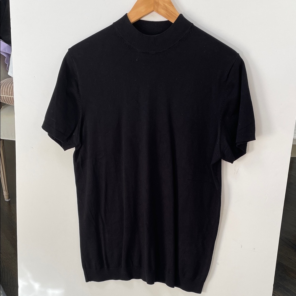 Zara Black Short Sleeve Knit Tee